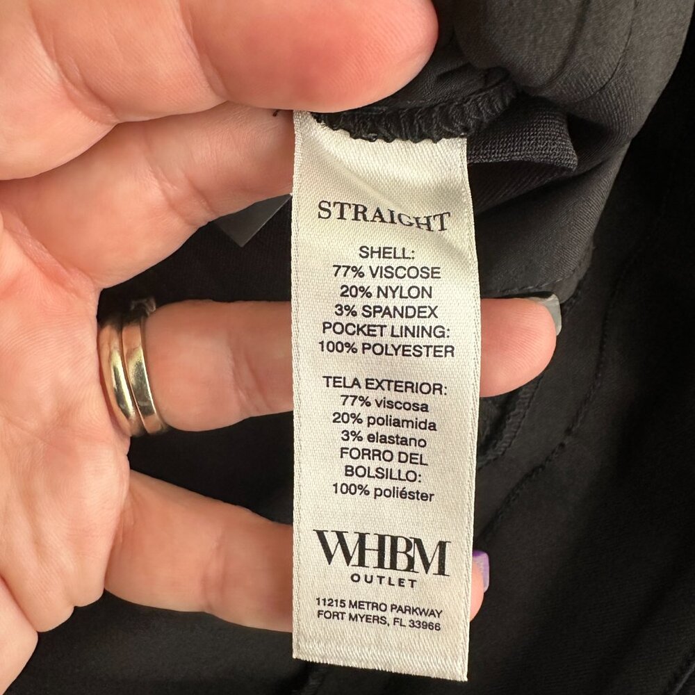 NWT White House Black Market Pullon Straight Capri Black 10 - Picture 5 of 9